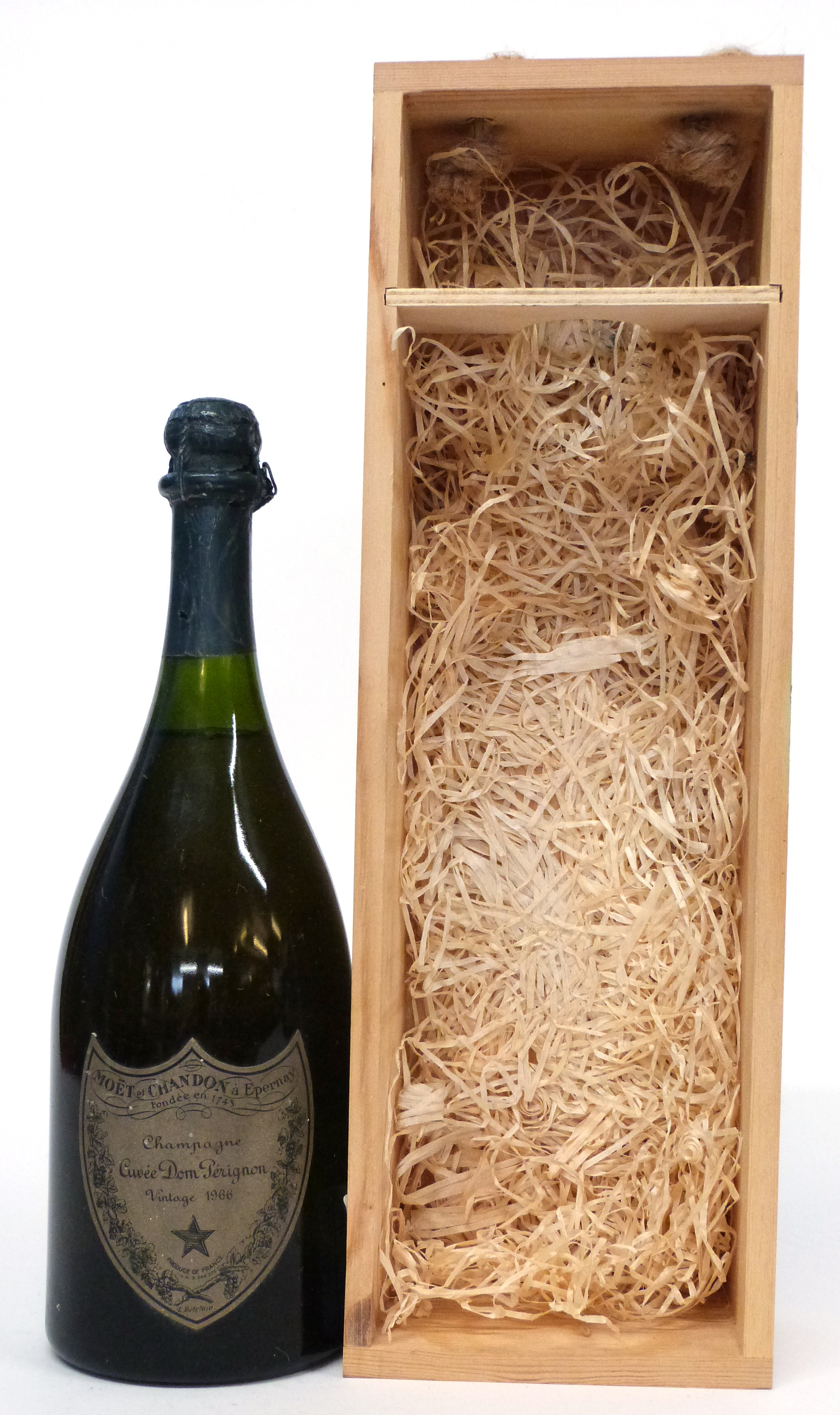 One bottle Dom Perignon 1966 vintage Champagne in wooden presentation box - Image 2 of 2