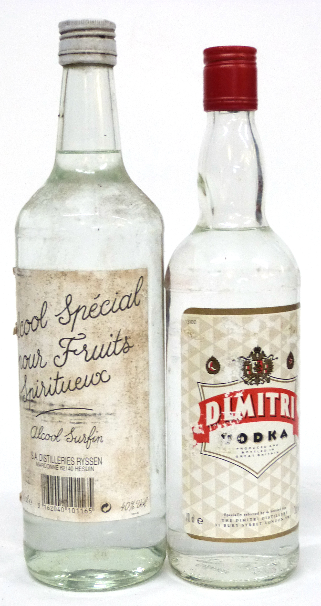 Mixed Lot: one bottle Dimitri Vodka^ 70cl^ 37.5%^ together with one bottle of Alcool Special pour