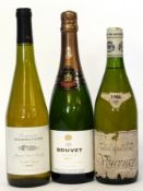 Three asstd bottles^ viz 2002 Muscadet Dom Herbauges^ 1986 Vouvray^ Dom du Bas Rocher^ Boutet