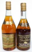 Two various bottles of brandy^ comprising one bottle Brandy Grande Reserve Napoleon 70cl 40% vol and