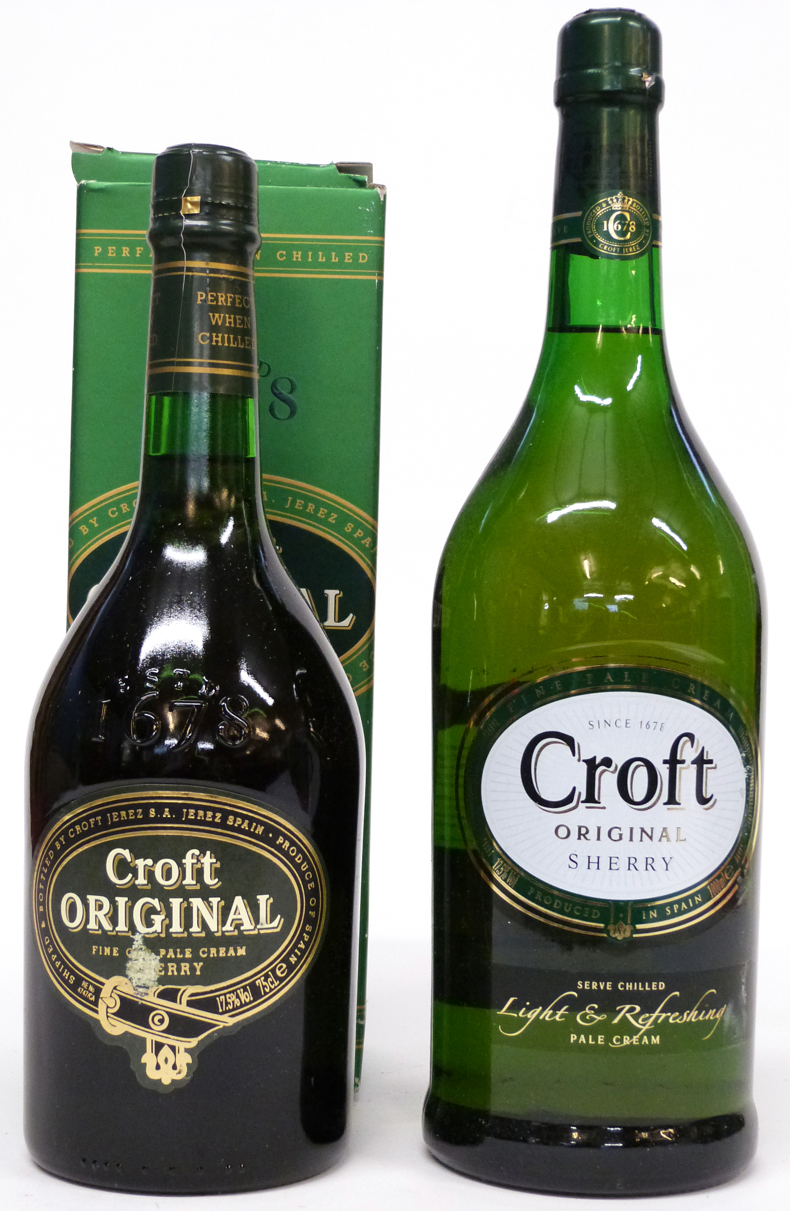 Two bottles of Croft Sherry (one boxed)