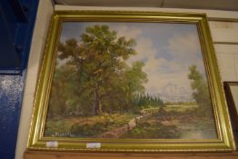 LANDSCAPE ON CANVAS SIGNED LOWER LEFT