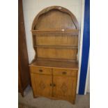 REPRODUCTION ARCHED DRESSER WITH CARVED DECORATION THROUGHOUT, WITH APPROX 92CM