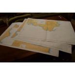 THREE VARIOUS MARITIME OR NAVAL MAPS DEPICTING VARIOUS AREAS OF THE SOUTH COAST OF ENGLAND, EACH