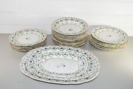 EARLY 19TH CENTURY ENGLISH PORCELAIN PART DINNER SET, PATTERN NO 854, WITH A FLORAL DESIGN