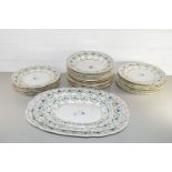 EARLY 19TH CENTURY ENGLISH PORCELAIN PART DINNER SET, PATTERN NO 854, WITH A FLORAL DESIGN