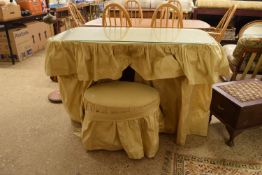 VINTAGE DRESSING TABLE AND MATCHING STOOL, LENGTH APPROX 117CM