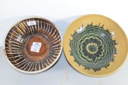 FOREST OF DEAN POTTERY BOWL, TOGETHER WITH A HOLKHAM POTTERY BOWL