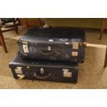 TWO LARGE VINTAGE SUITCASES, EACH LENGTH APPROX 70CM