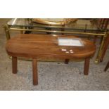 HAND MADE WALNUT RUSTIC STYLE COFFEE TABLE, CIRCA 1970S, APPROX 84 X 39CM MAX