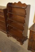 MAHOGANY EFFECT WATERFALL BOOKSHELF, WIDTH APPROX 68CM