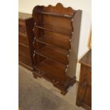 MAHOGANY EFFECT WATERFALL BOOKSHELF, WIDTH APPROX 68CM