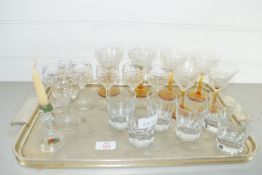 TRAY CONTAINING GLASS WARES