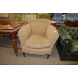 MAHOGANY FRAMED EASY CHAIR, WIDTH APPROX 84CM