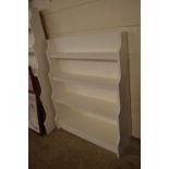 PAINTED WOOD WATERFALL BOOKCASE, WIDTH APPROX 92CM