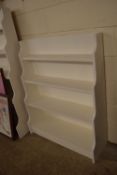 PAINTED WOOD WATERFALL BOOKCASE, WIDTH APPROX 92CM