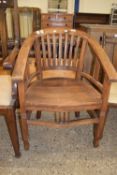 HARDWOOD ELBOW CHAIR, APPROX 62CM WIDE