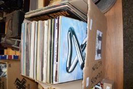 BOX CONTAINING LPS, MAINLY POP MUSIC, ELVIS, LONNIE DONEGAN ETC