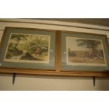 SET OF FOUR FRAMED FRENCH HUNTING PRINTS