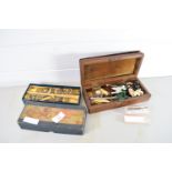 BOX OF PRICES DRAGON CANDLES IN ORIGINAL BOXES, TOGETHER WITH A FURTHER WOODEN BOX WITH CERAMIC