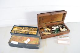 BOX OF PRICES DRAGON CANDLES IN ORIGINAL BOXES, TOGETHER WITH A FURTHER WOODEN BOX WITH CERAMIC