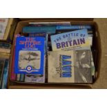 BOX CONTAINING MIXED BOOKS - MOSTLY MILITARY AND AVIATION INTEREST