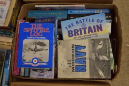 BOX CONTAINING MIXED BOOKS - MOSTLY MILITARY AND AVIATION INTEREST