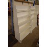 PAINTED WOOD WATERFALL BOOKCASE, APPROX 91.5CM WIDE