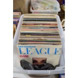 BOX CONTAINING LPS, POP MUSIC INCLUDING HUMAN LEAGUE, DUSTY SPRINGFIELD, SADE ETC