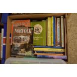 BOX CONTAINING MIXED BOOKS - MOSTLY LOCAL NORWICH/NORFOLK/SUFFOLK INTEREST ETC