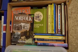 BOX CONTAINING MIXED BOOKS - MOSTLY LOCAL NORWICH/NORFOLK/SUFFOLK INTEREST ETC
