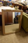 MODERN WOODEN FRAMED MIRROR, APPROX 77CM X 94CM