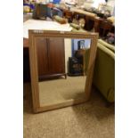 MODERN WOODEN FRAMED MIRROR, APPROX 77CM X 94CM