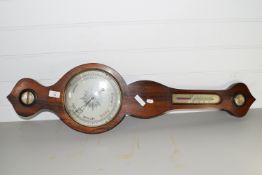 BAROMETER AND THERMOMETER IN MAHOGANY FRAME