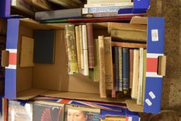 BOX CONTAINING VARIOUS VINTAGE BOOKS - ROBINSON CRUSOE, GILBERT "BAB BALLADS" ETC