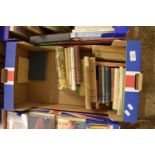 BOX CONTAINING VARIOUS VINTAGE BOOKS - ROBINSON CRUSOE, GILBERT "BAB BALLADS" ETC