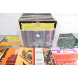 PLASTIC BOX OF LPS, MAINLY CLASSICAL, BEETHOVEN, MOZART ETC