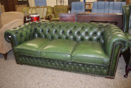 GOOD QUALITY LEATHER BUTTON BACK CHESTERFIELD, LENGTH APPROX 188CM