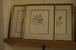 THREE BIRD PRINTS SIGNED M G LOATES