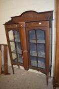 IMPRESSIVE EARLY 19TH CENTURY DOUBLE ASTRAGAL GLAZED CHINA CABINET WITH INLAID AND STRUNG