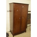 MODERN DARK WOOD EFFECT WARDROBE WITH PART FITTED INTERIOR, WIDTH APPROX 96CM