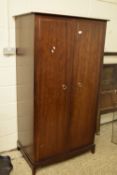 MODERN DARK WOOD EFFECT WARDROBE WITH PART FITTED INTERIOR, WIDTH APPROX 96CM