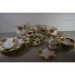 ROYAL ALBERT OLD COUNTRY ROSES TEA SET INCLUDING PLATES, CUPS AND SAUCERS, SIDE PLATES, TEA POT,