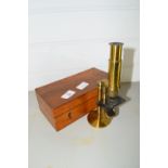 BRASS TELESCOPE IN WOODEN BOX