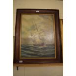 FRAMED WATERCOLOUR OF A BOAT SIGNED