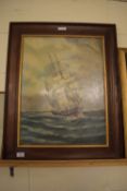 FRAMED WATERCOLOUR OF A BOAT SIGNED