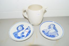 PAIR OF DUTCH STYLE CERAMICS WITH SPODE JUG