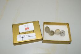 BOX CONTAINING SILVER CUFF LINKS