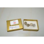 BOX CONTAINING SILVER CUFF LINKS