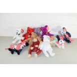 PLASTIC BAG CONTAINING SOFT TOYS INCLUDING TY BUNNIES